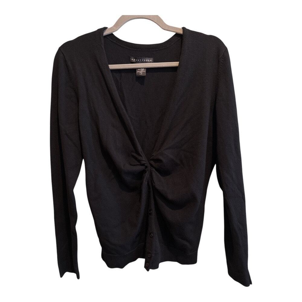 Apostrophe Black‎ Cardigan Size Large